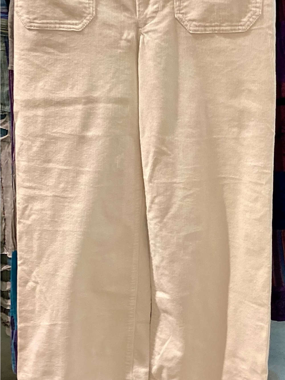 Anthropologie Maeve Cream Corduroy Trousers Size 27 NWOT